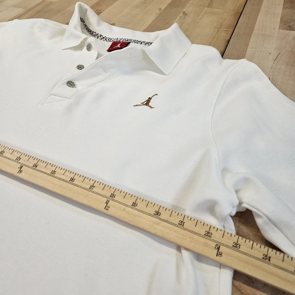 Rare Classic  Authentic Air Jordan Jump Man Whire Polo Shirt X-LARGE